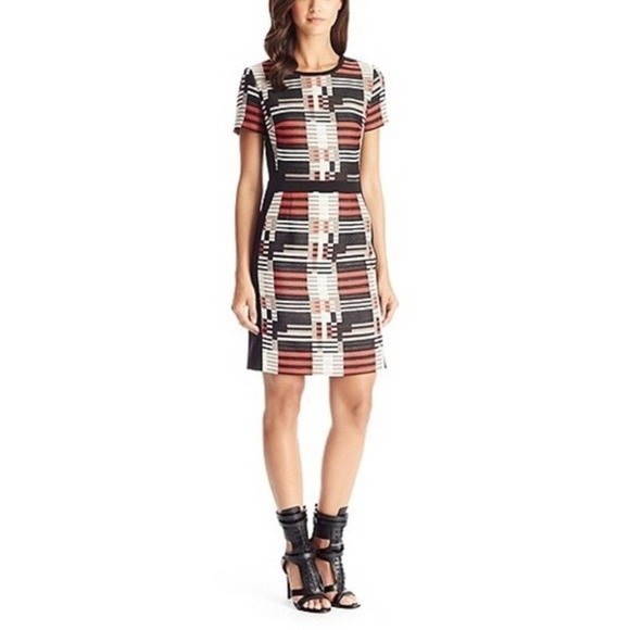 Hugo Boss Hesandra Geometric Mini Dress Size 4 - Picture 1 of 7